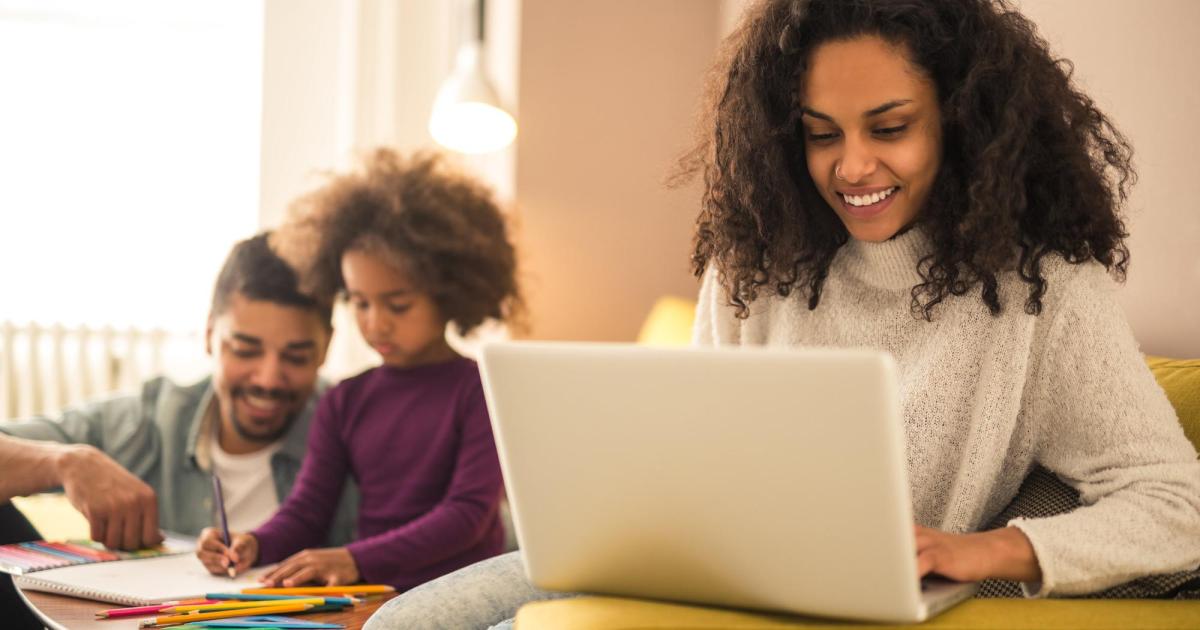 Mom on laptop