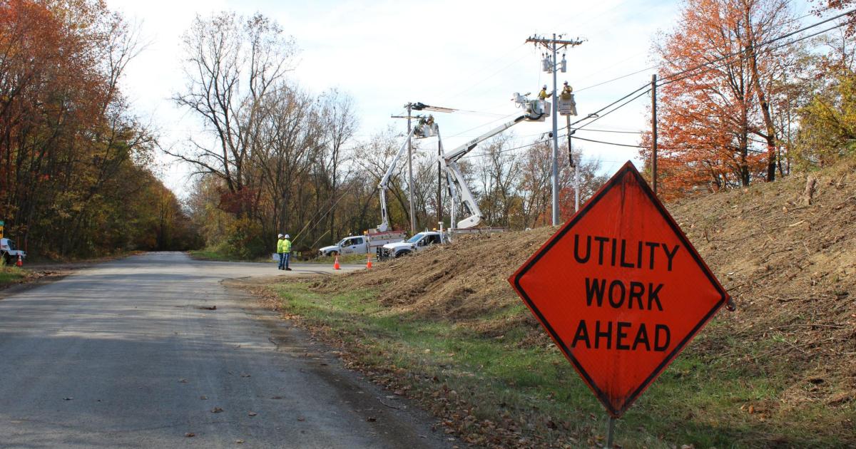 Utility Work Sign
